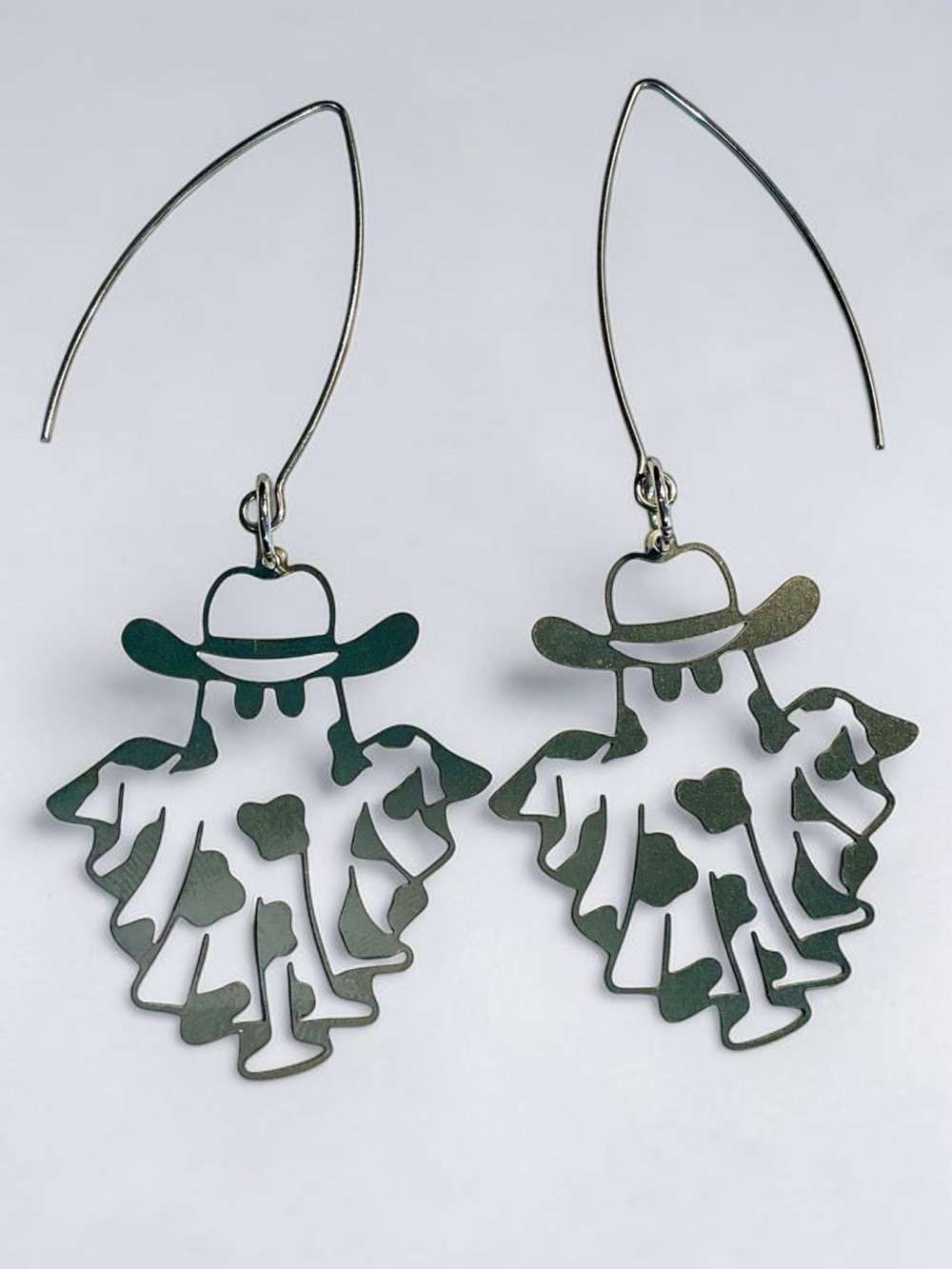 🆕 Ghost Cowboy Laser Cut Earrings